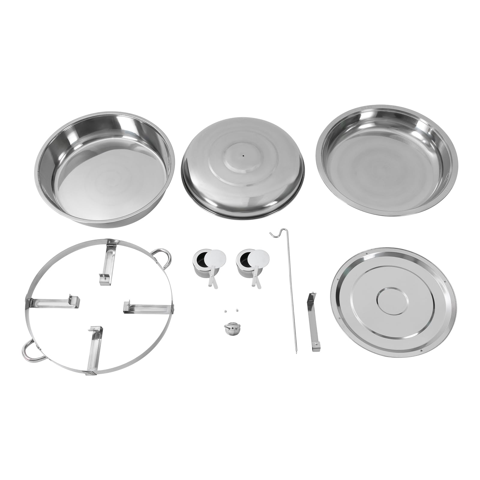 Chafing Dish - Set de buffet redondo de 9 litros, calentador de alimentos de acero inoxidable, estructura y tapa, calentador de sopa para catering, buffet y fiesta