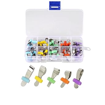 50 Pieces Dental Sectional Matrix Bands, Double-Side Soft Metal Contoured Matrices System, Egmented Contour Metal Forming Bands for Tooth Restoration in Adults and Children