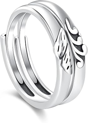 Midir&Etain Mountain Sea Ring 925 Sterling Silver Couple Rings Set Promise Rings Best Friend Rings Friendship Ring Valentines Day Graduation Gifts Jewelry for Women Men