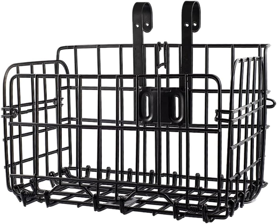 HBJWOV Metal Bicycle Front Basket Foldable Handlebar Thick Iron Cycling Container Easy to Install