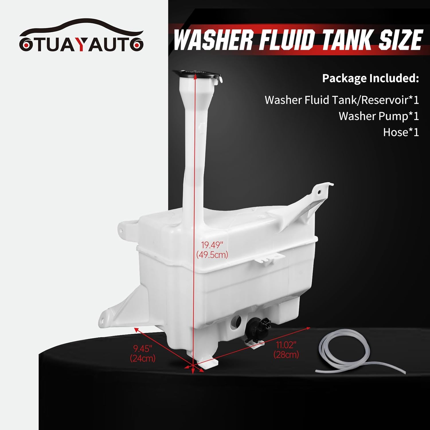 OTUAYAUTO Washer Fluid Reservoir Bottle Kits Replacement for Toyota Avalon 2013-2018 Camry 2012-2017, Lexus ES350 2016-2017 Windshield Fluid Tank with Hose and Pump OEM 8531506220