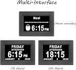 Dementia Clocks for Seniors,7 Inch Clock with Day and Date for Elderly,12 Alarms Option,Auto Dimmable,Large Number Digital Clock with Large Display