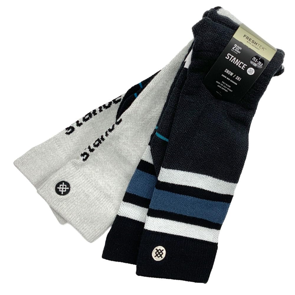 Stance Mid Poly Snow Over the Calf Ski Socken Black 2 Paar (DE/NL/SE/PL, Alphanumerisch, L, Regular, Regular)