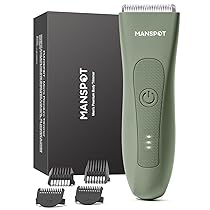 MANSPOT Rasoio Elettrico Corpo Uomo, Depilatore Corpo Uomo Impermeabile IPX9, Rasoio Parti Intime Umido e Asciutto, Rasoio Intimo per Viso, Braccia, Torace, Gambe, Ascelle
