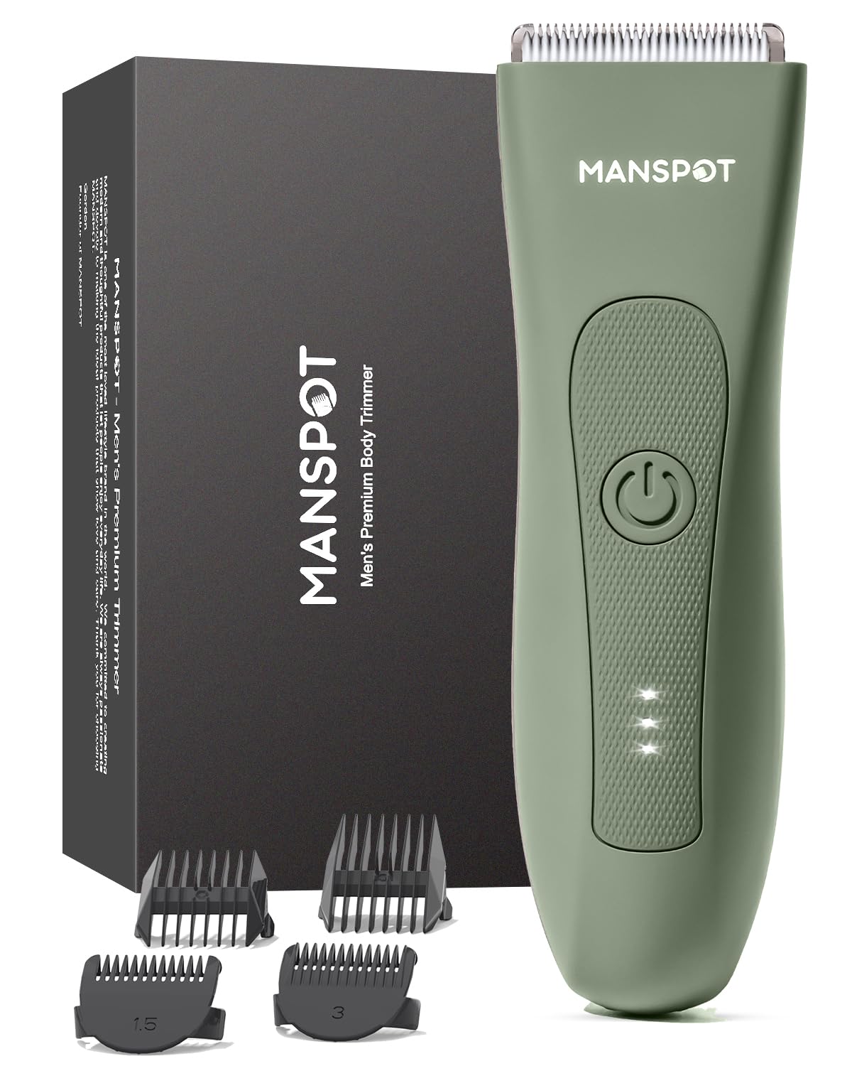 MANSPOT Afeitadora Corporal Masculina, Depiladora Corporal Hombre Electrica con Cuchilla de Cerámica Desmontable y Protección IPX7, Rasuradora Hombre Recargable USB para Cuerpo, Zona Intima, Genitales Global Recycled Standard Global Recycled Standard Global Recycled Standard