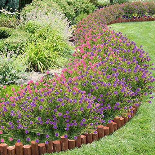 10 Bundles Outdoor Artificial Flowers Gypsophila Baby Breath Fake Flowers, Uv Resistant Faux Plastic Greenery Shrubs Hanging Plants For Home Wedding Garden Porch Window Box Decoration, 5 Colors #TOP5