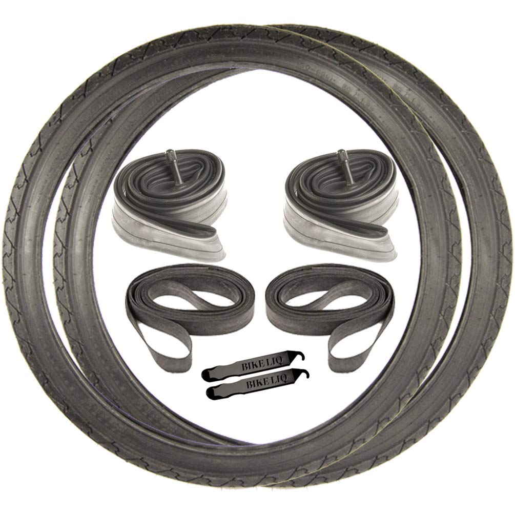 Sun-lite City Slick Mountain Beach Cruiser Street Leisure Wire Bead Blackwall 26 x 1.95 OEM Replacement Bike Tire K838 Tube Rim Strip Lever Kit Bundle