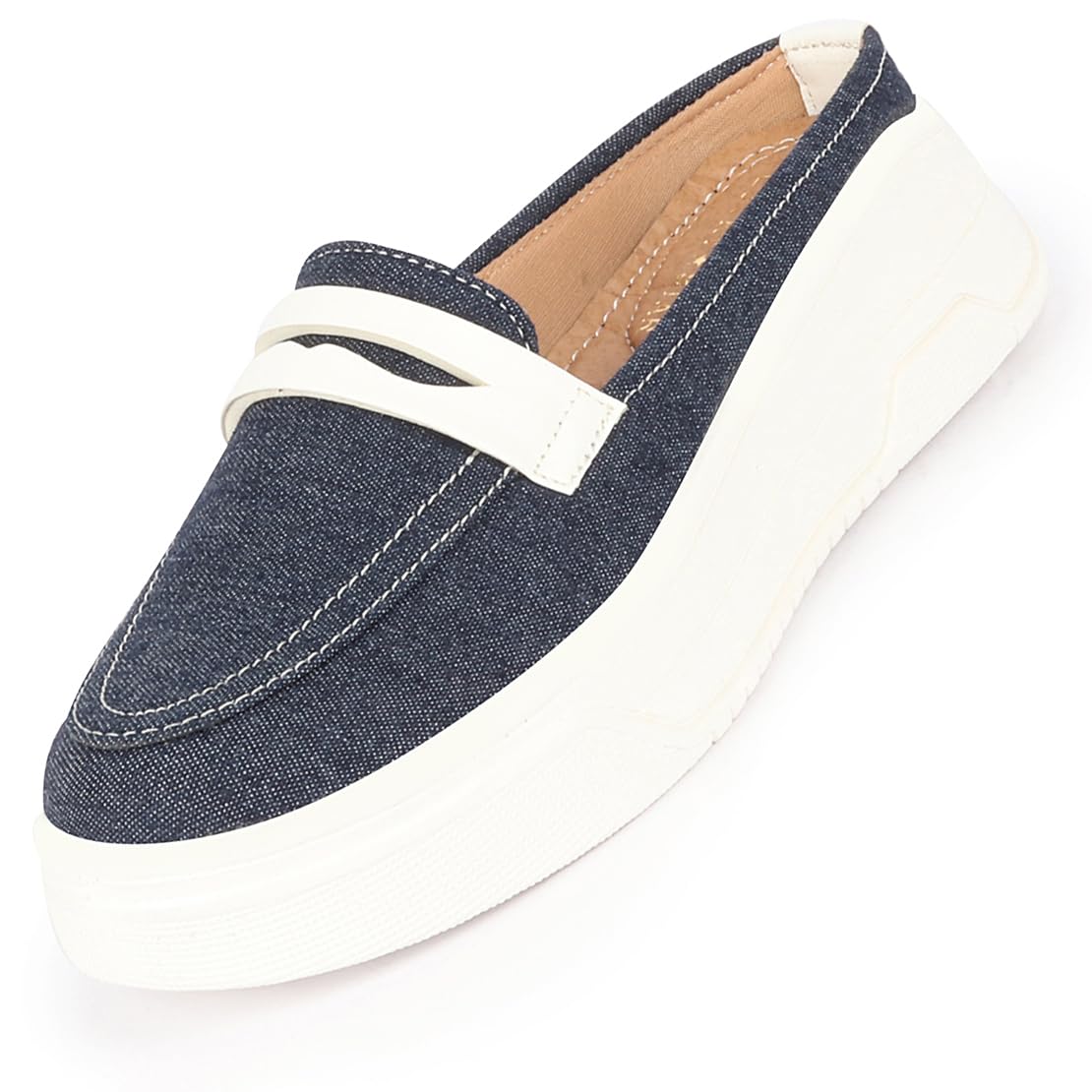 FAUSTO FST FJDWC-7013 NAVY-40 Womens Navy Blue Fashion Outdoor Height Enhancer Open Back Slip On Upper Denim Casual Shoes (7 UK) (B0CJQ53952) Amazon Price History, Amazon Price Tracker