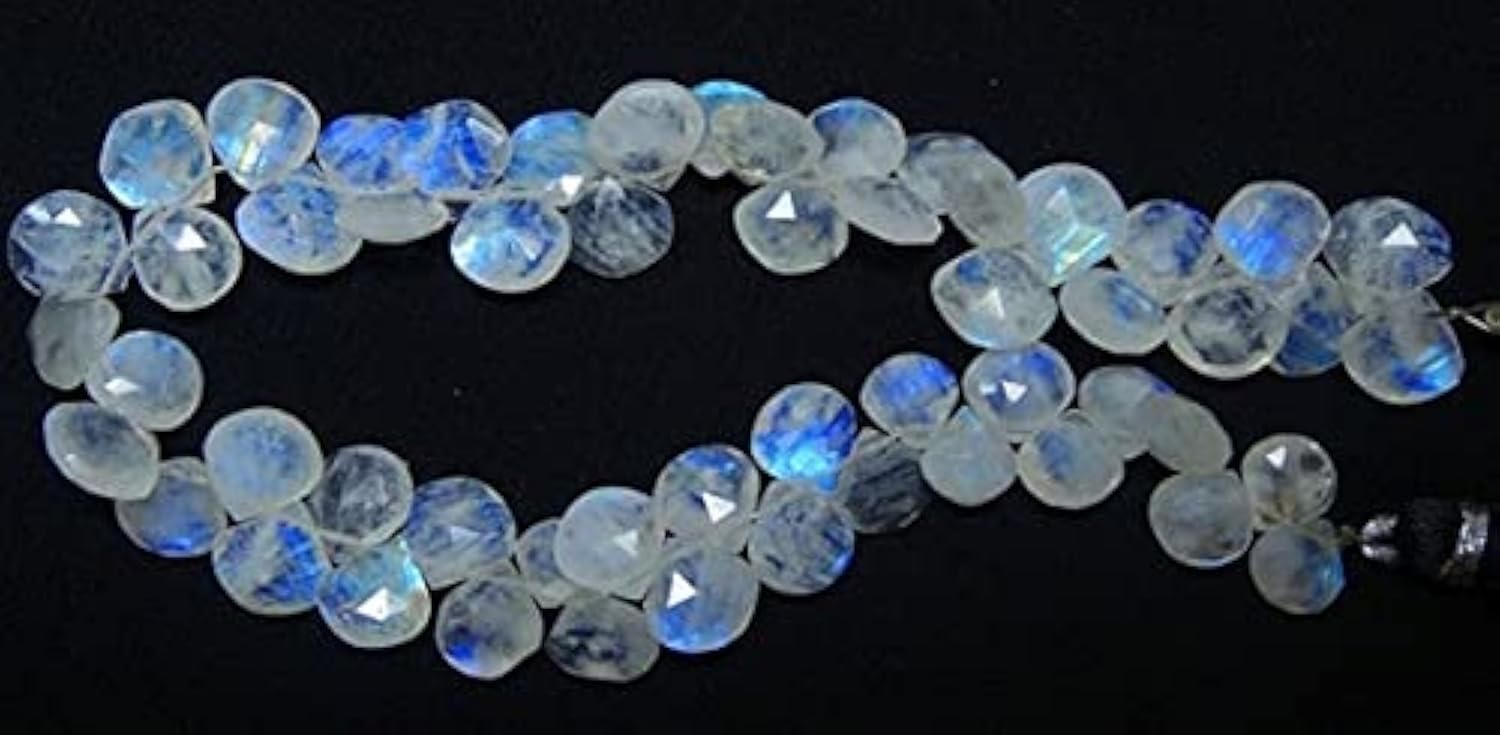 Pierre de lune arc-en-ciel en perles cœurs pour créer vos bijoux d'été bohèmes