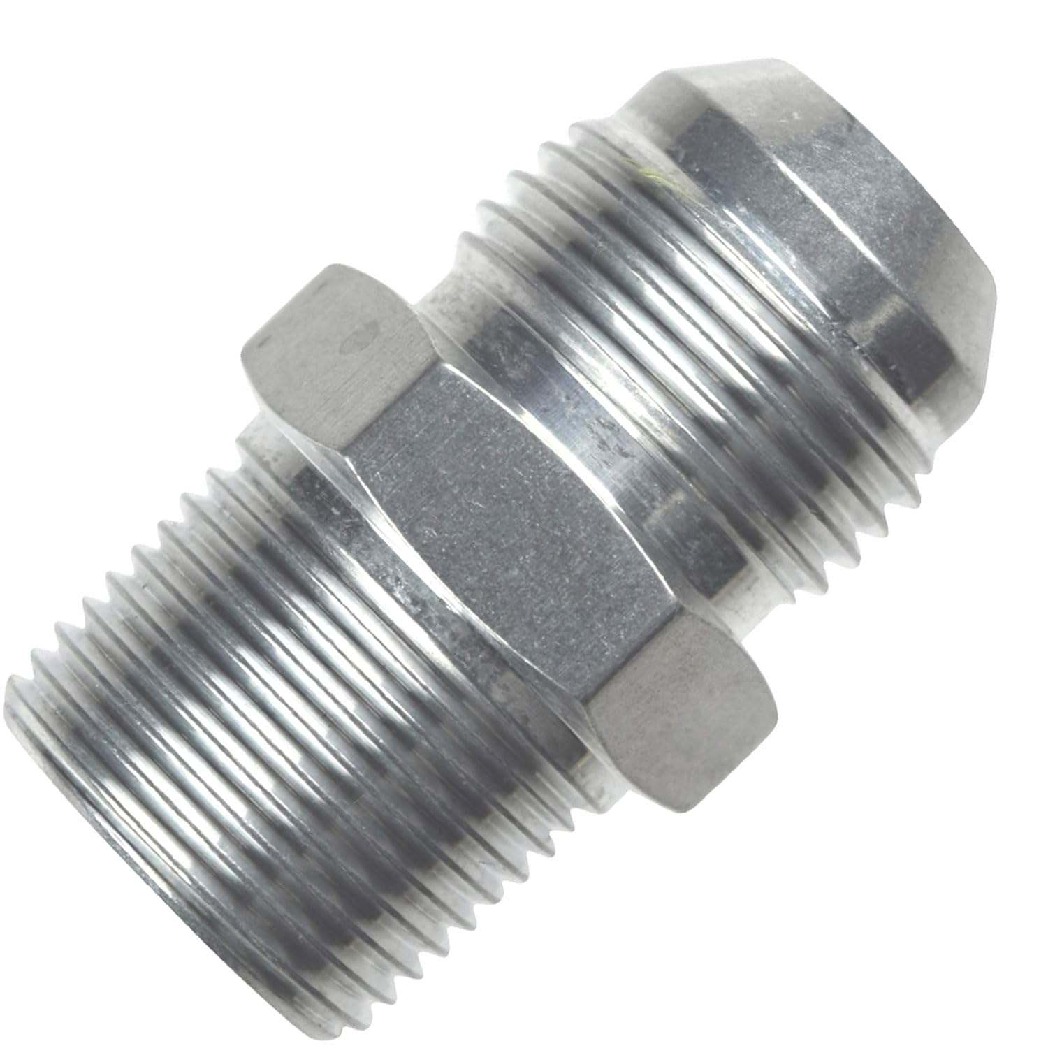 12AN Male Flare To 3/4 NPT Pipe Fitting Adapter Straight Aluminum Black 2pcs