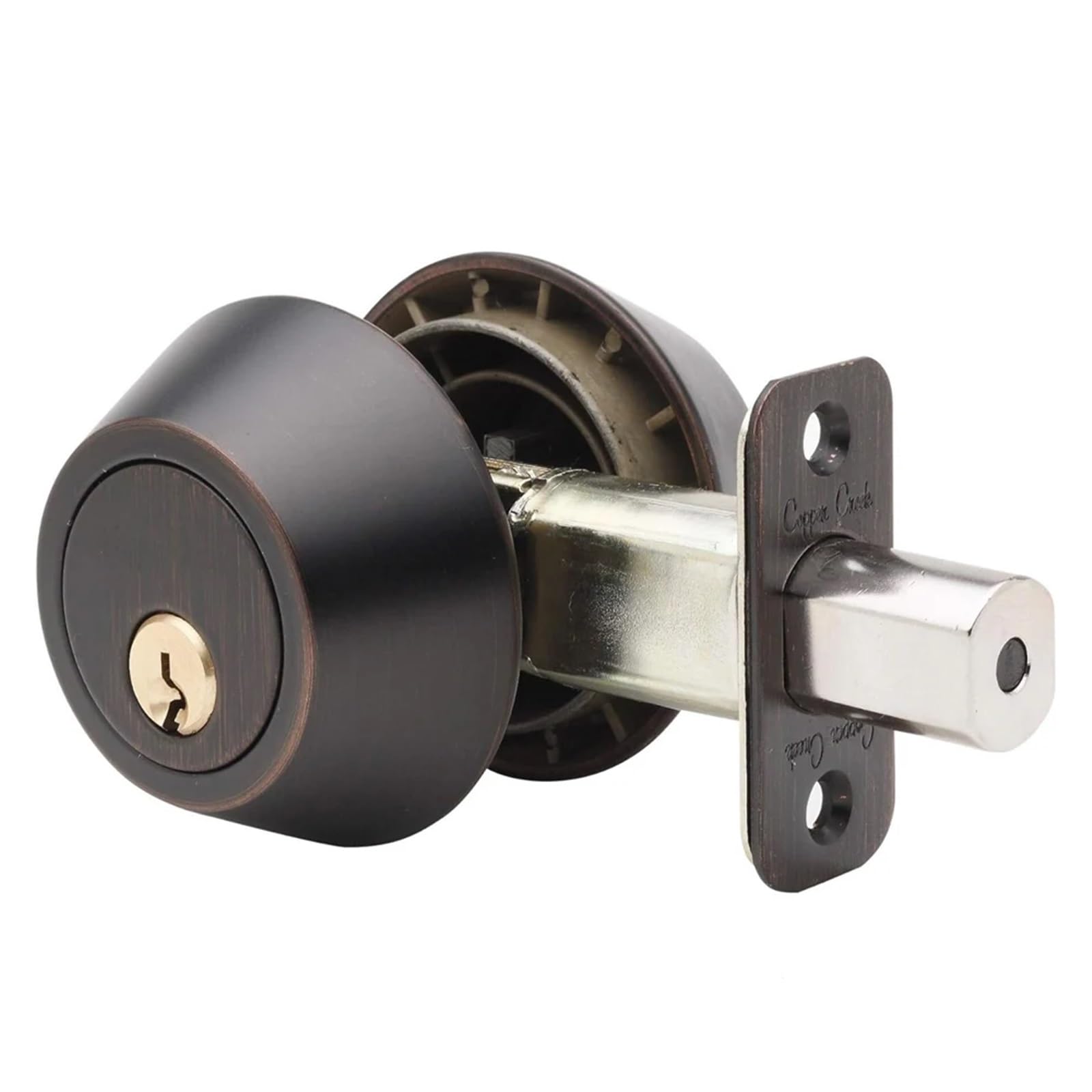 Single Cylinder Deadbolt Round Lock with Keys 1Pcs(2)