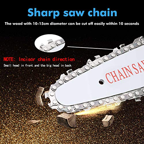 Mini Chainsaw 4-Inch Cordless, Portable Handheld Electric Saw with with 2Pcs Rechargeable Batteries and 2Pcs Chain, Adjustable Pruning Shears Chainsaw for Tree Branch Wood Cutting Tree Pruning