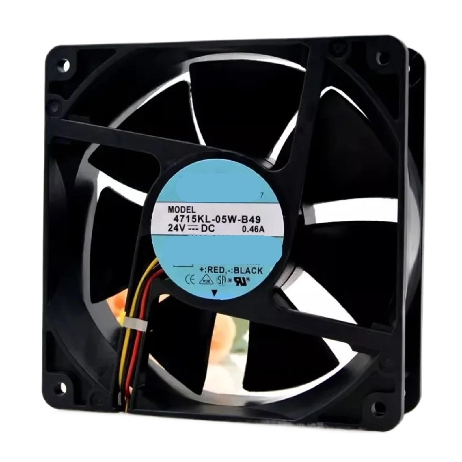 JJKKOZVQF 3-wire Frequency Converter Cooling Fan 4715KL-05W-B49 24V 0.46A 12038 12CM(Silver)