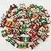 Hixixi 50pcs/Pack Dog Puppy Cat Christmas 3D Rhinestone Hair Bows with Rubber Bands Flat Pet Xmas Grooming Accessories