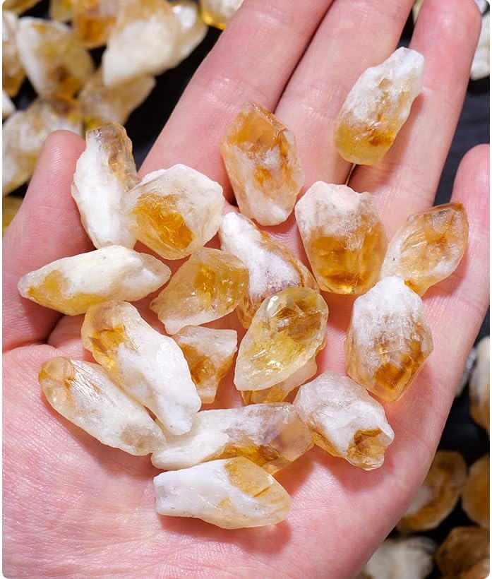 Miniatura 3 de Citrino natural crudo racimo de cuarzo amarillo con punta de cristal curativo a granel, pequeñas rocas de citrino áspero, decoración del hogar, 0.45