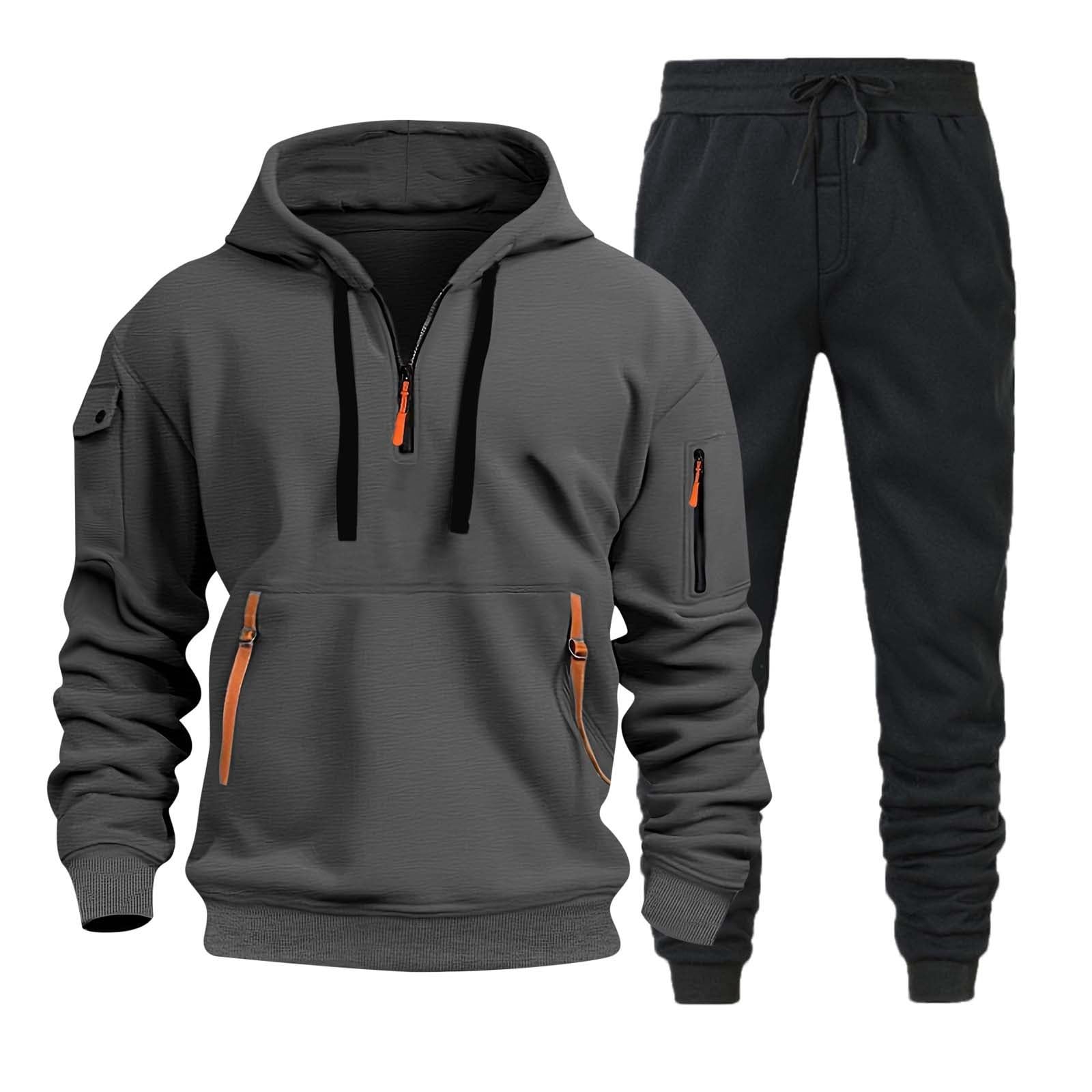 Męski dres gimnastyczny z polaru na siłownię bluzy z kapturem i spodnie do joggingu, luźne, oddychające, dwuczęściowe komplety, na co dzień, z długim rękawem, Y2k lekki garnitur męski z kieszeniami