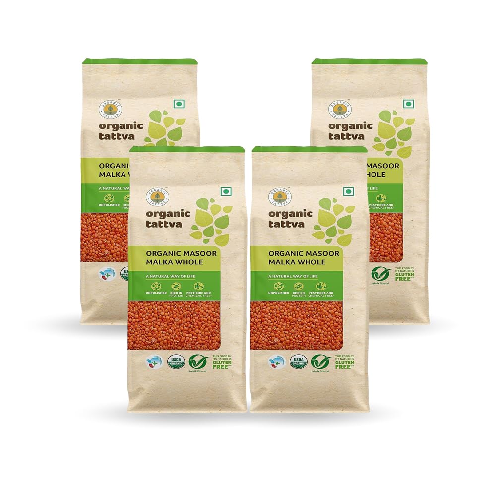 ORGANIC TATTVA Organic Masoor Malka Whole 500G | Red/Lal Masoor Whole | Rich In Protein | Naturally Gluten Free | Unpolished | Pesticide And Chemical Free | Pack Of 4, 2 Kg (B0CGM7CMJF) Amazon Price History, Amazon Price Tracker