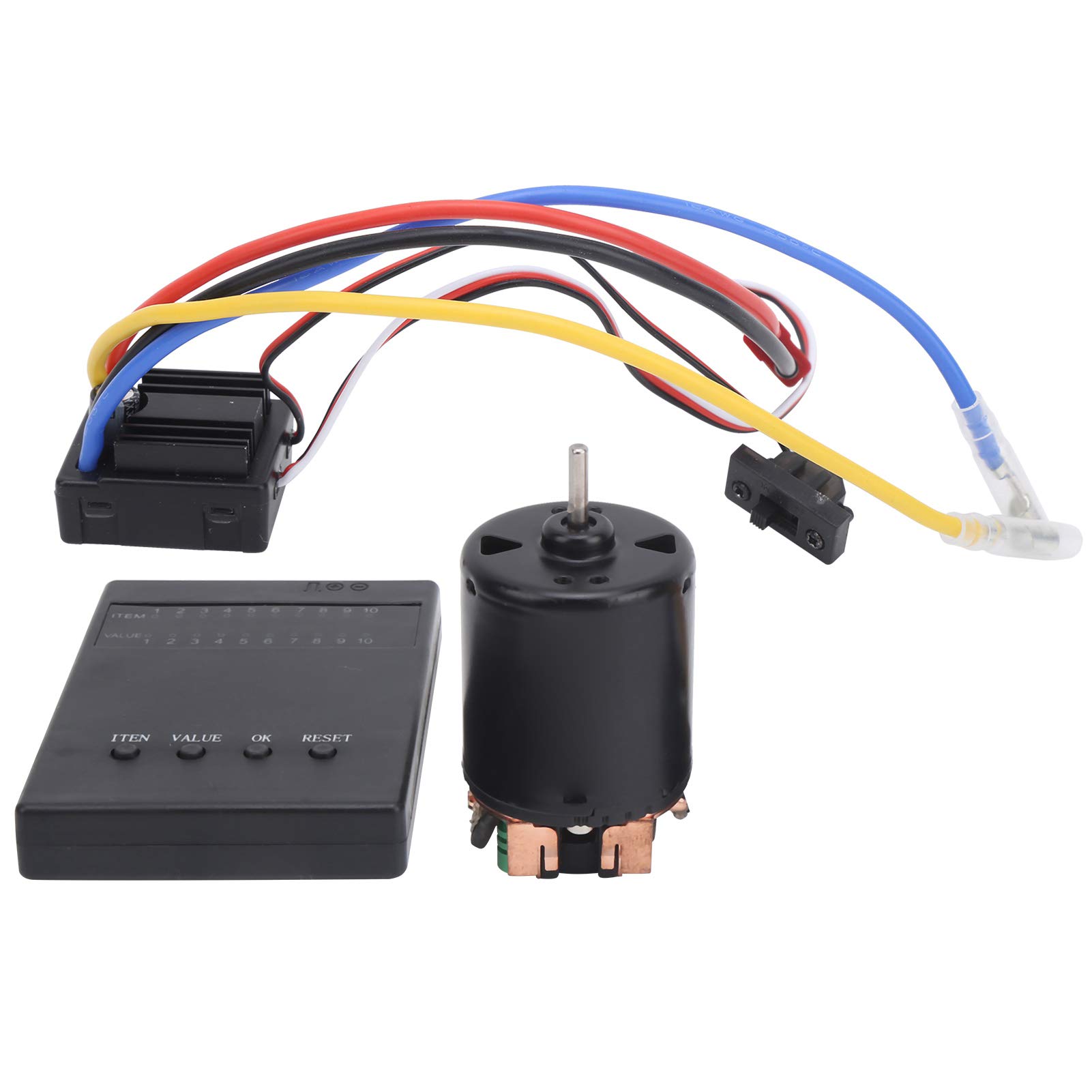 RC akcesoria samochodowe HOBBYFANS szczotkowane 80A ESC + karta programowa + zestaw silników szczotkowych 35T do samochodu RC 1/8 1/10