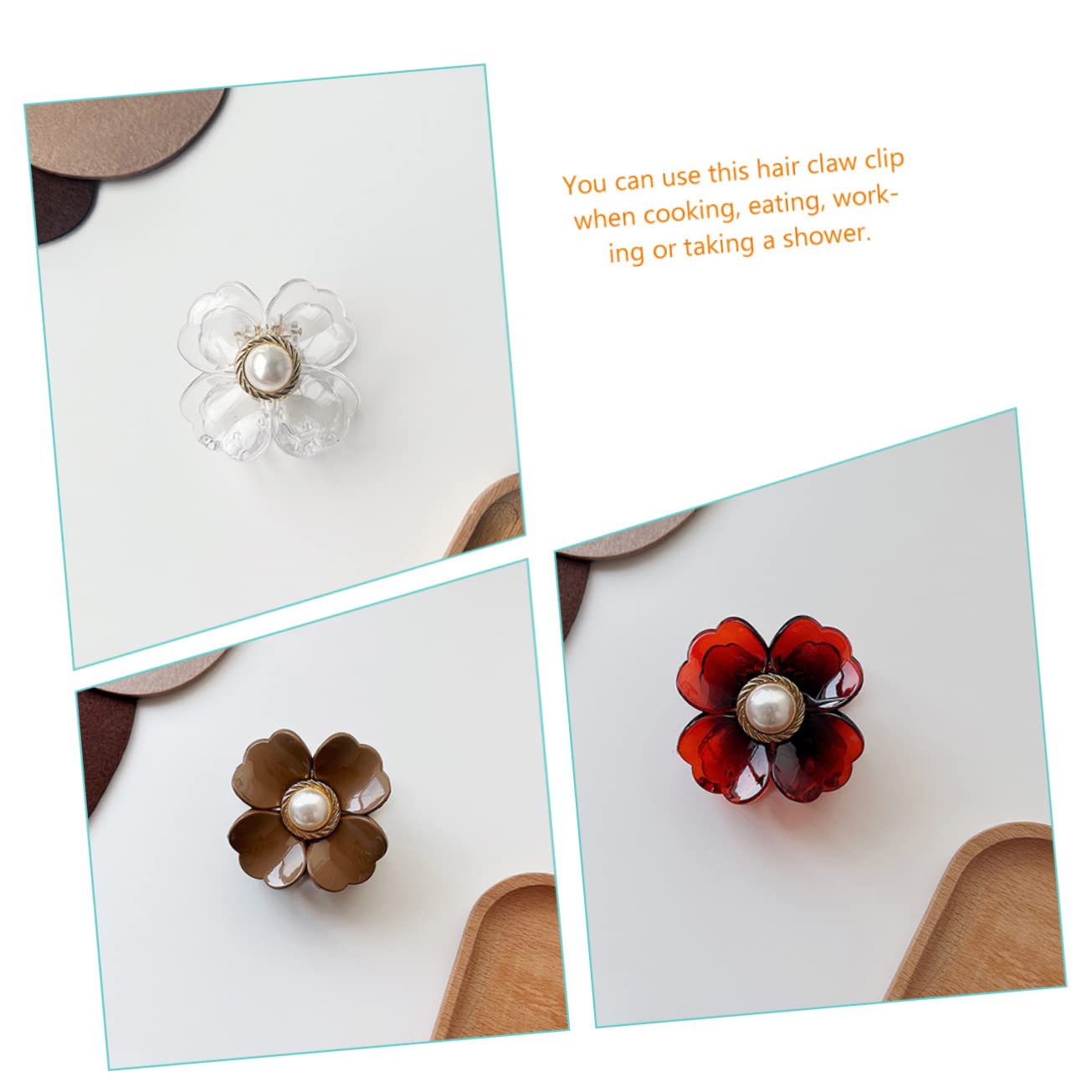3 Set Di Fermagli Per Da Donna Fermagli Per A Forma Di Fiore Fermagli Per Coda Di Cavallo Piccole Mollette Per Sottili 6 Pezzi * 3