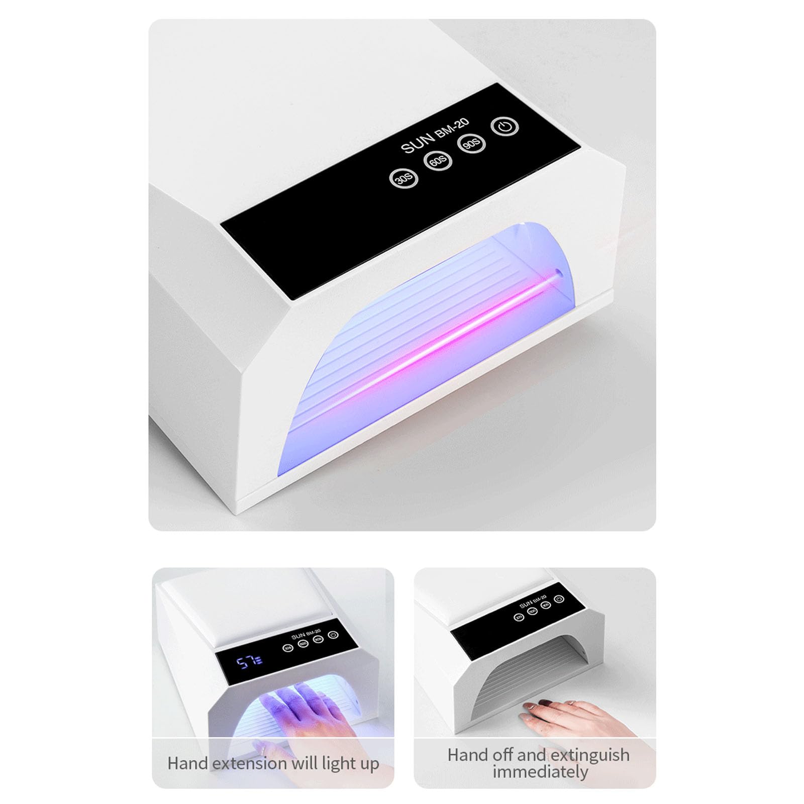 Lampada UV senza fili ad alta potenza per unghie con batteria ricaricabile e poggiapolsi inclinato per una rapida polimerizzazione del gel, lampada professionale senza fili per unghie