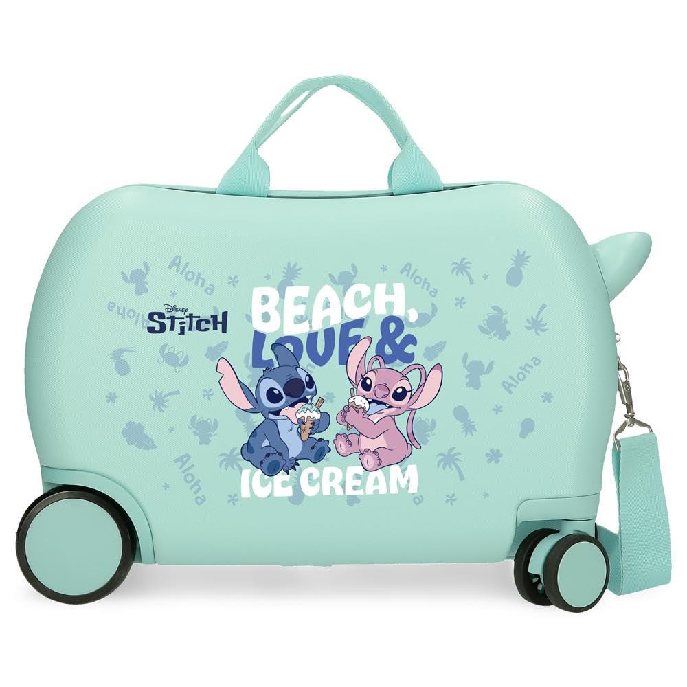 Joumma Disney Beach & Love Walizka dziecięca Turkusowa niebieska 50 x 38 x 20 cm sztywne tworzywo ABS boczne zapięcie szyfrowe 34L 2,1 kg 2 koła podwójny bagaż podręczny