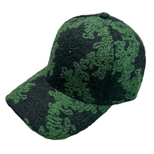 Hats Printed Plaid Floral Embroidered Baseball Cap, Warm Unisex Color-Blocked Fashionable Casual Cap-Q1-52-60Cm