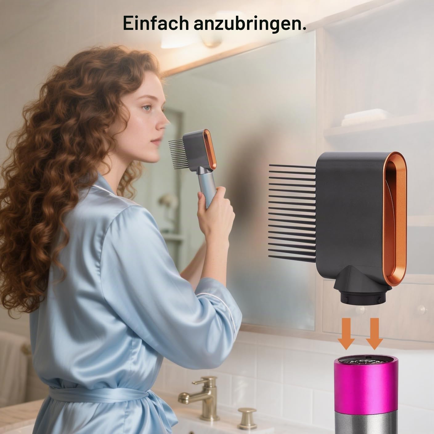 Vorstyling-Trockenaufsatz mit Kamm für D yson Airwrap Styler HS01 HS05, Schnelltrocknender Airwrap Aufsatz Haartrockner Düsen Ersatzzubehör
