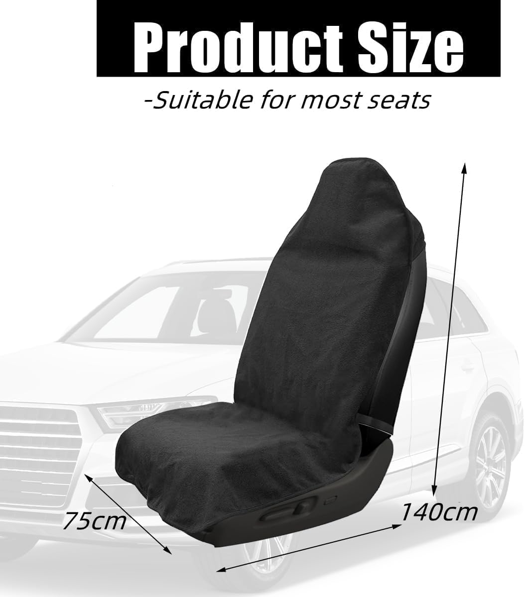 ONEMAJI 1 Pack Towel Car Seat Cover for Audi A4 Avant (Kombi) B8 8K Facelift 2011-2015, Waterproof Sweatproof Machine Washable Auto Front Seat Protection Cushion Guard Sleeve,Grey