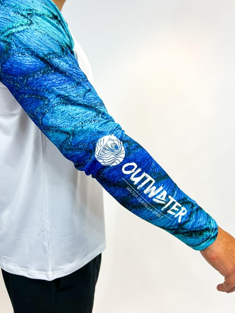 OUTWATER Camp One Fish Scale– Camiseta de pesca para hombre, protección solar, antirrayos UV, manga larga, UPF50+ | Pesca, Barco, Outdoor