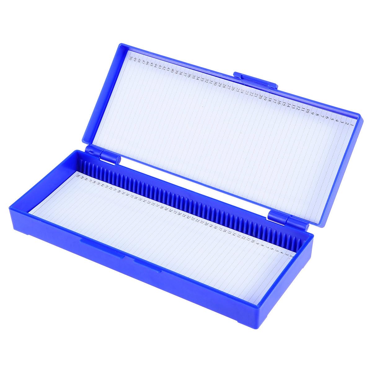 Scatola per Vetrini: 50 Ccomparti, Plastica - Scatola per Vetrini per Microscopio per Vetrini da Laboratorio per Microscopia Dimostrativa, Con Slot (Confezione da 3, Blue Scuro)