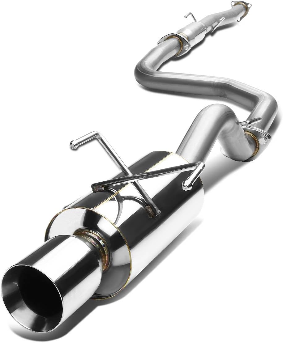 DNA MOTORING CBE-HC923-NRT Muffler CatBack Exhaust System [Compatible with 92-95 Honda Civic, Fit Hatchback 3-Door Models ONLY]