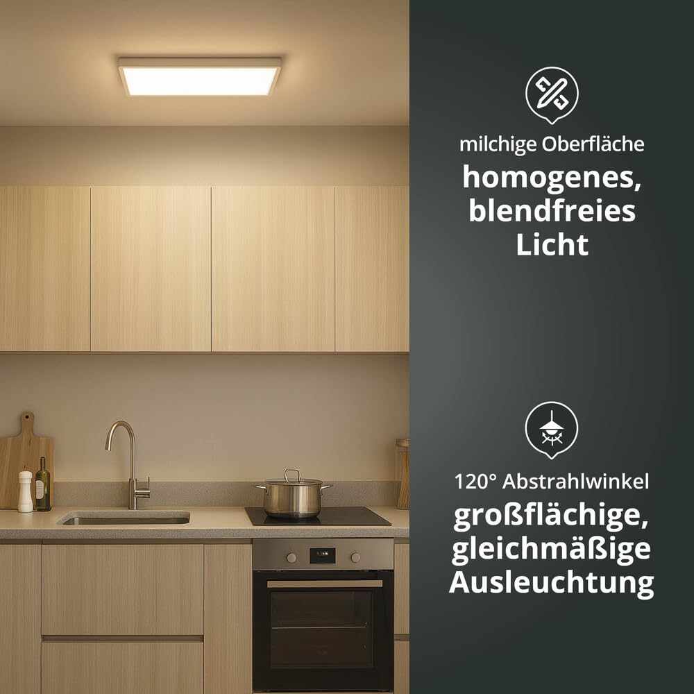 Pannello LED da soffitto e da parete, bianco, rettangolare, 60 x 30 cm, 3CCT 3000/4000/6000 K tramite interruttore DIP, 2400 lm, 24 W, senza sfarfallio, alimentatore integrato, IP20, L600 x 300 x 300