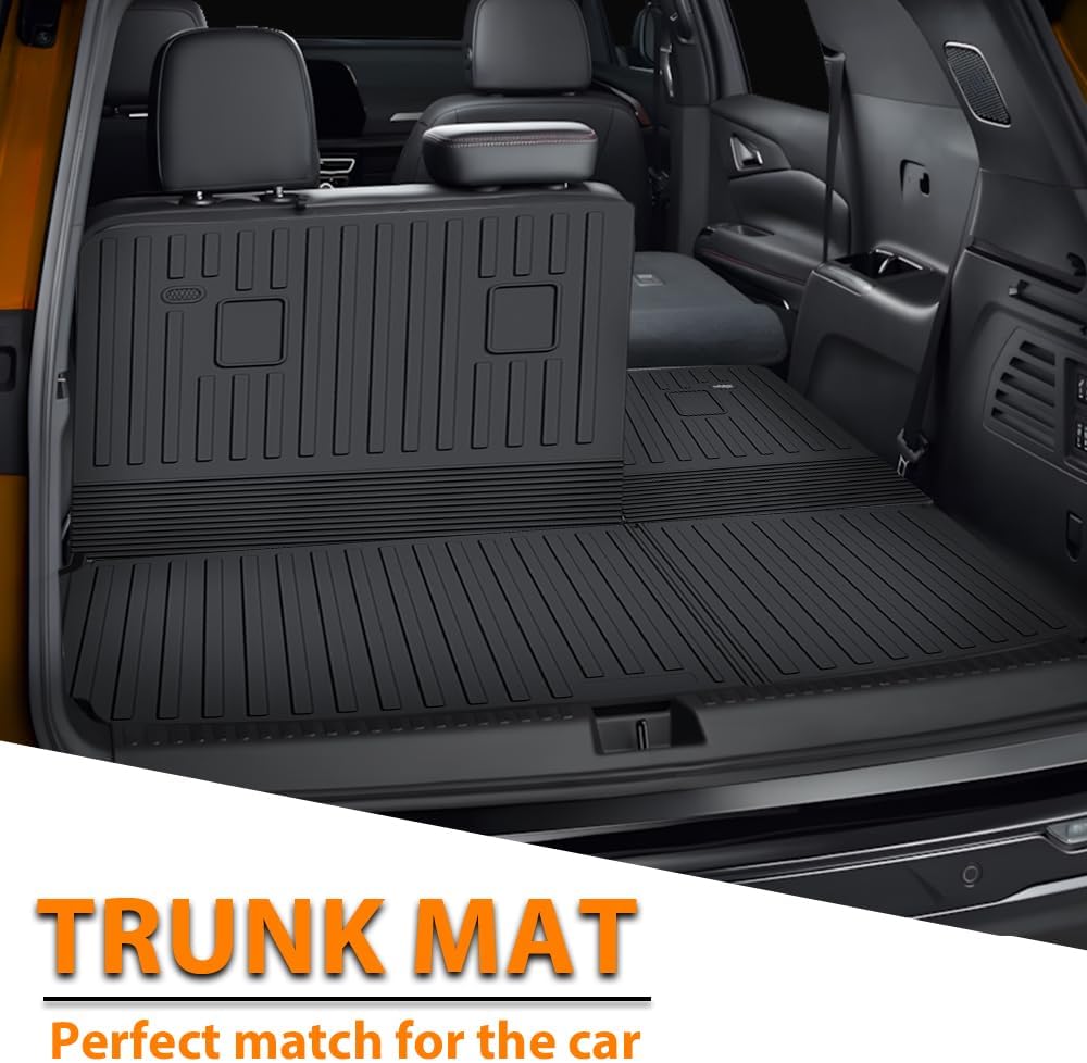 G-PLUS Floor Mats & Trunk Mat Fit Chevy Traverse 7-Seat 2024-2026 (Not Fit Limited 2024)/GMC Acadia 7-Seat 2024-2026/Buick Enclave 2025-2026 All Weather Protection TPE Floor Cargo Liners Accessories
