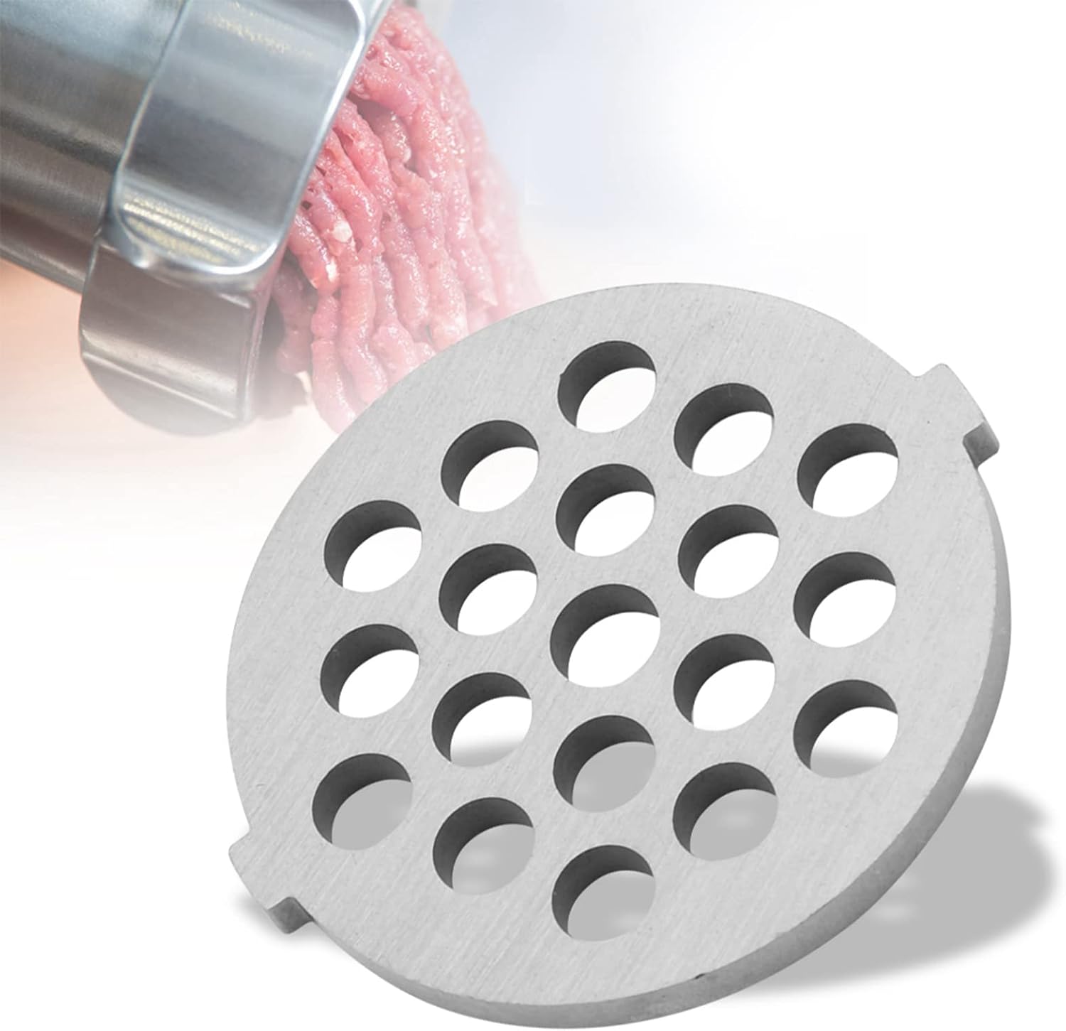 Meat Grinder Plate, Stainless Steel Stuffer Plate Discs for Food Mincer, Mincer Discs Plate Blades for Kitchen Aid Mixer and Sausage Stuffer Attachment (Plates Dimension 2.2 x 0.2 Inches)(7mm Holes)