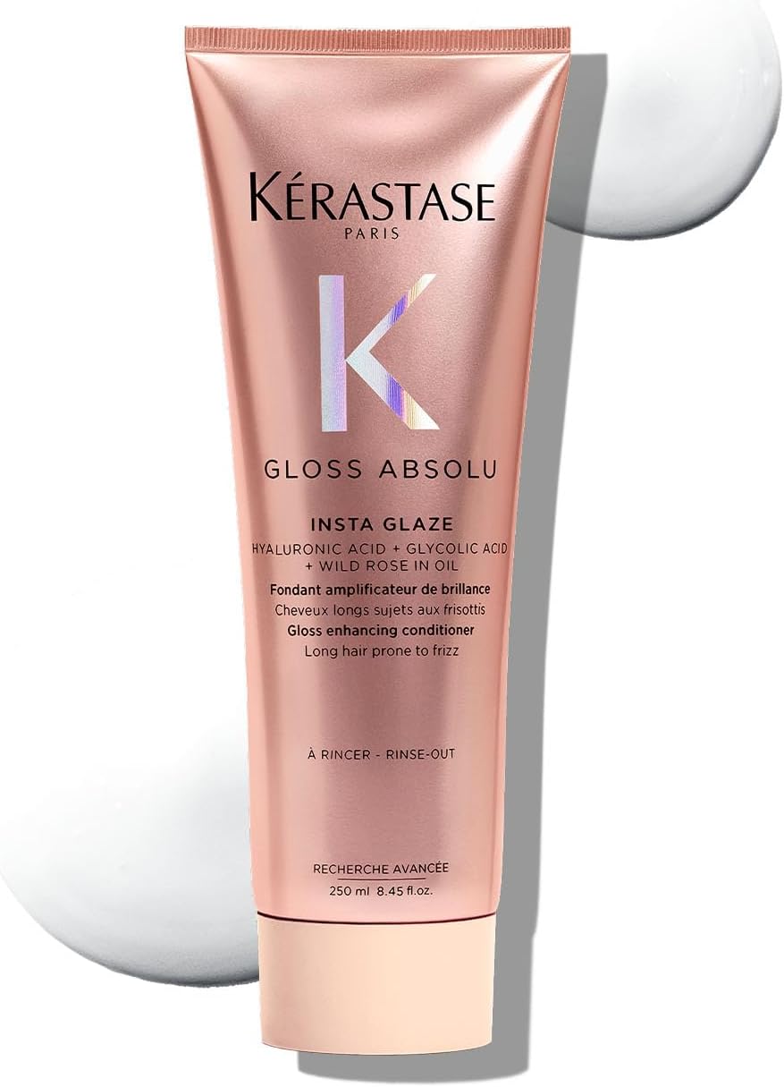 Gloss Absolu Anti-Frizz Foaming Conditioner For Bouncy, Glossy Hair | Fine To Medium Hair | 4-Days Anti-Frizz | With Hyaluronic & Glycolic Acid, Wild Rose-In-Oil | 250ml