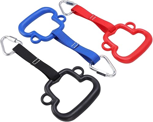 Miniatura 7 de VGEBY Anillos colgantes, Cojinete de Carga 440.9 lbs Anillos de Gimnasia al Aire Libre Niños Anillos de Columpio Forma de Mono Anillo de Escalada