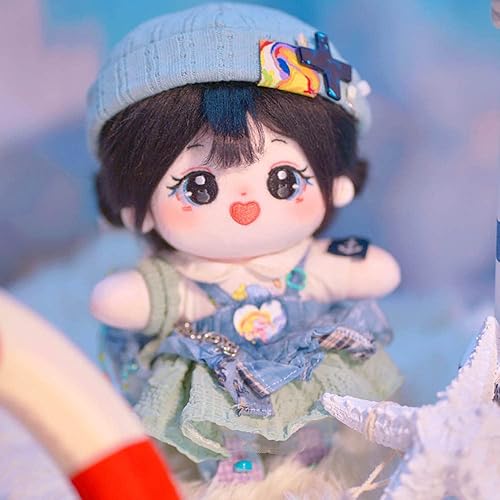 Miniatura 10 de niannyyhouse Muñeca de felpa de 7.9 in de pelo largo para niña, cuerpo de peluche humanoide desnudo, sin atributo, 8 pulgadas, cuerpo normal, ropa,