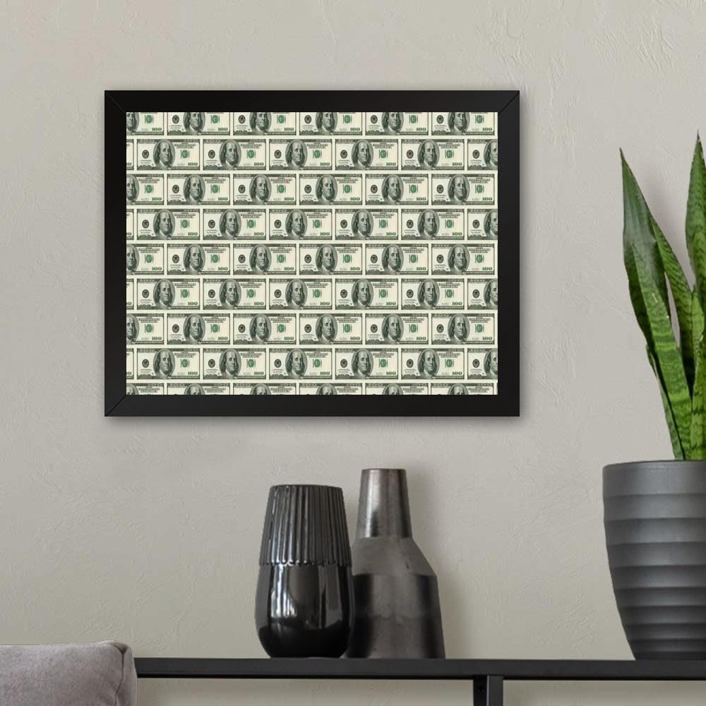 GADGETS WRAP Printed Photo Frame Matte Painting for Home Office Studio Living Room Decoration (11x9inch Black Framed) - Money Money Money-image-48