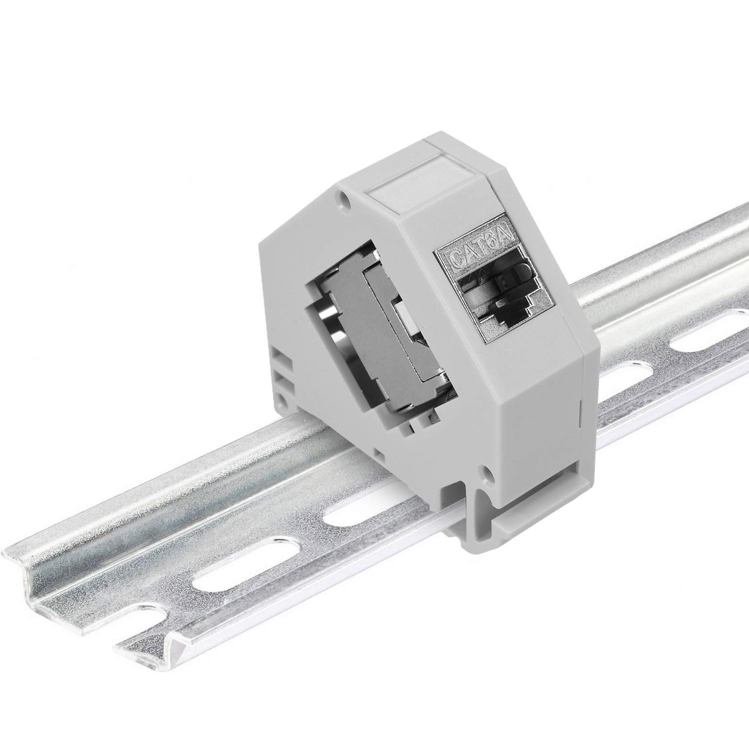 kwmobile Set Modulo Keystone CAT 6A schermati Presa RJ45 8x Supporti adattatori Barra DIN