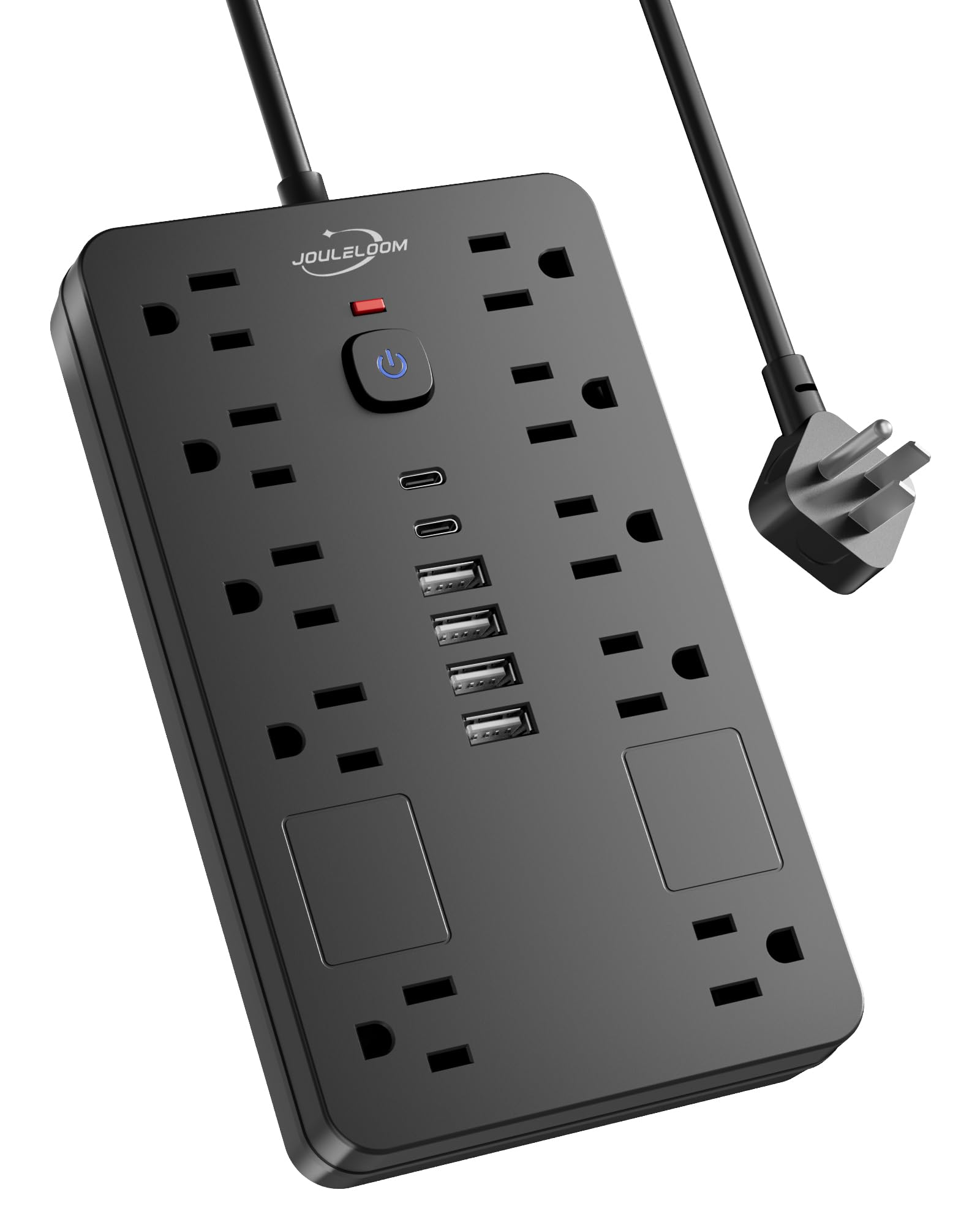JouleLoom Surge Protector Power Strip 10 Outlets 1850W 15A with 6 USB Ports 2 USB C 6 Feet