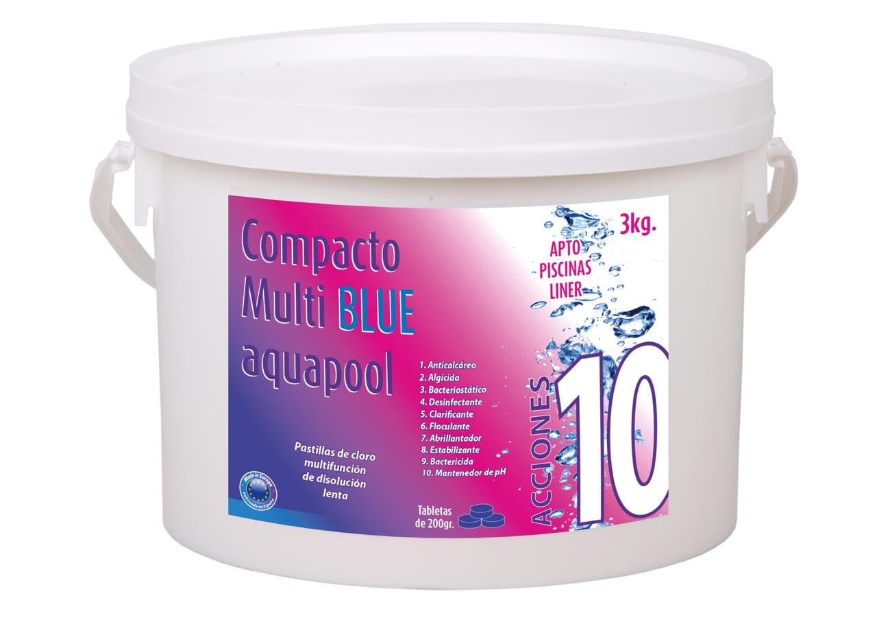 Compacto 10 ACCIONES AQUAPOOL (200 GR) - Pastillas de Cloro multifunción - Disolución Lenta - Apto Piscinas Liner (5 KG) — view 8