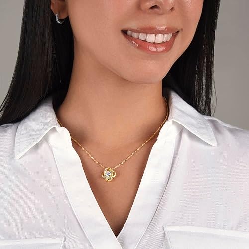 Miniatura 4 de Regalo para hija, collar con colgante de nudo de amor con caja de regalo y tarjeta de mensaje de calentamiento de corazón, fabricado en los Estados