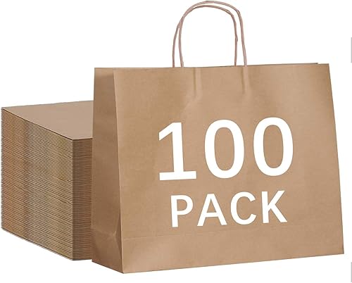 Miniatura 5 de VANHEL Paquete de 50 bolsas de papel kraft negras medianas 8 x 4.75 x 10.5 pulgadas, bolsas de papel Kraft, bolsas de regalo con asas, adecuadas