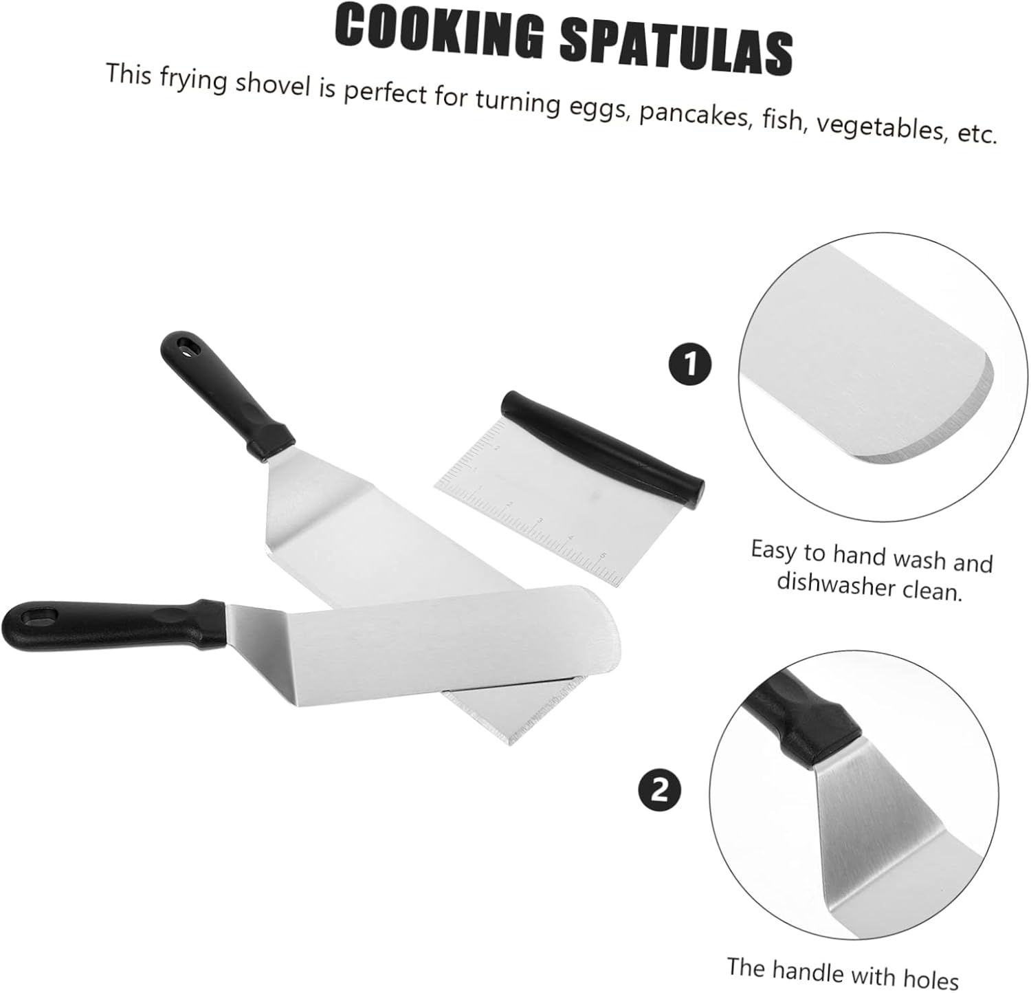 DECHOUS Grill Spatula Pizza Steel Utensils Multi-Functional Steak Frying Spatulas for Home Restaurant