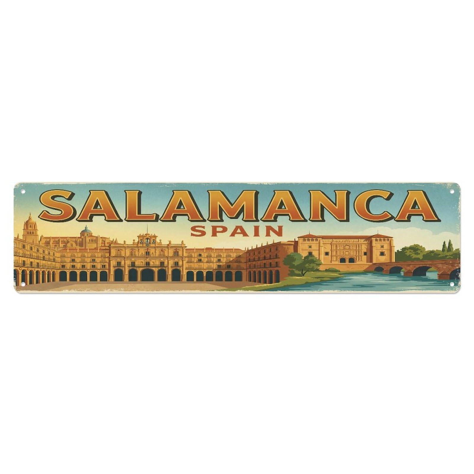 Metal Tin Sign Retro Travel Spain Salamanca