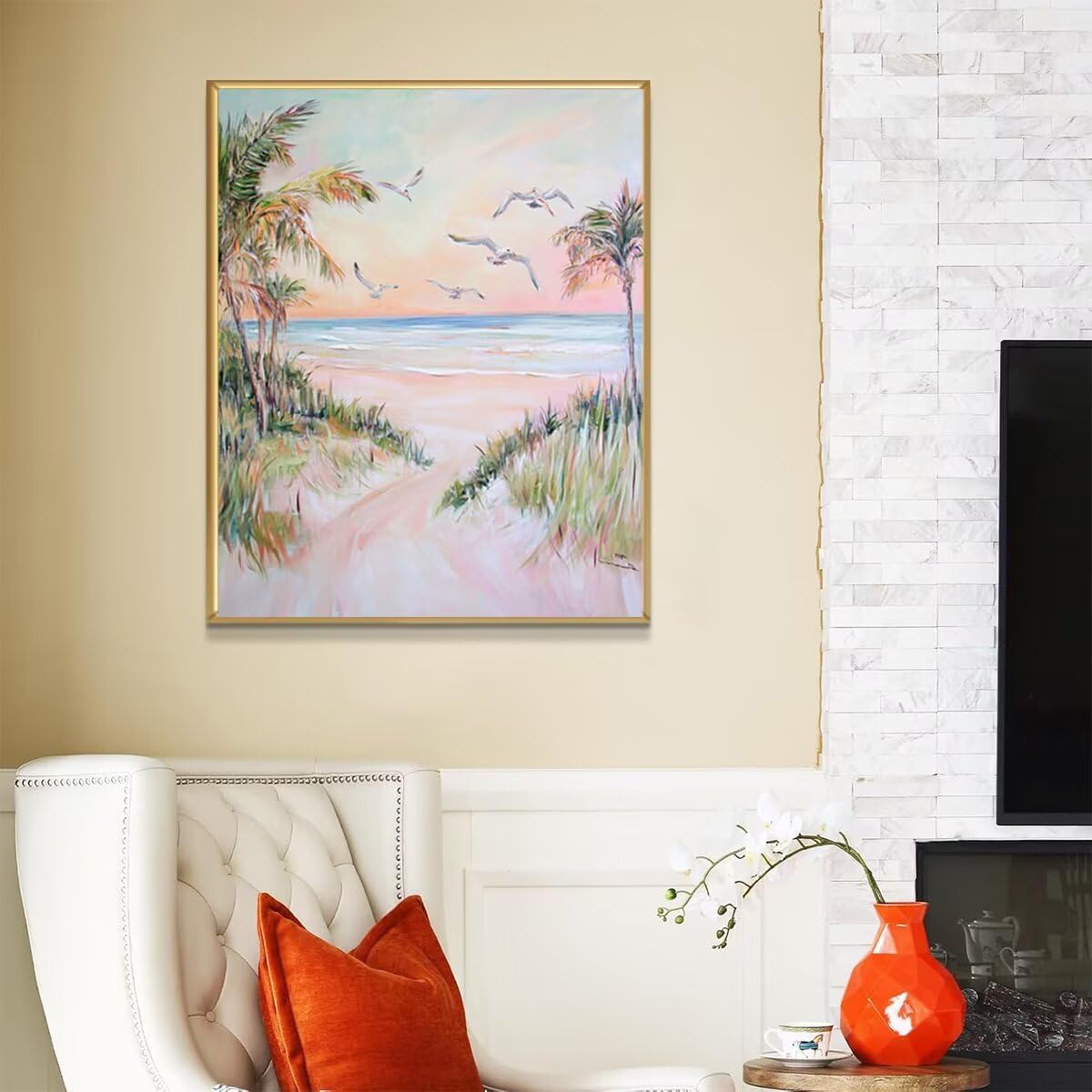 Dipingere con i Numeri Oceano, Paint by Numbers Adulti Seagull, Fai da te Creativi Adulti Quadri da Dipingere Numerati Kit per Decorazione Della Parete di Casa, Regalo 70x95 cm Senza Cornice 75-E