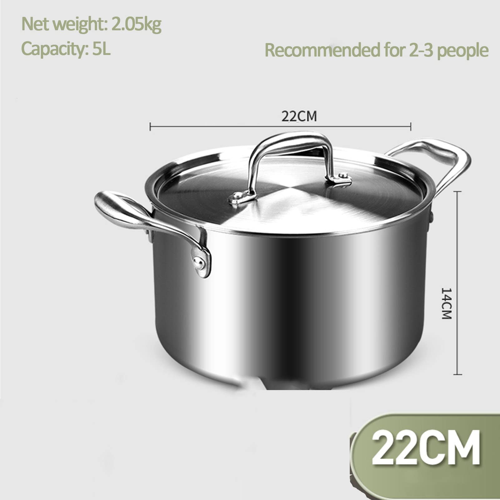 Amazon.com: 316 Stainless Steel Thickened Stock Pot - Large