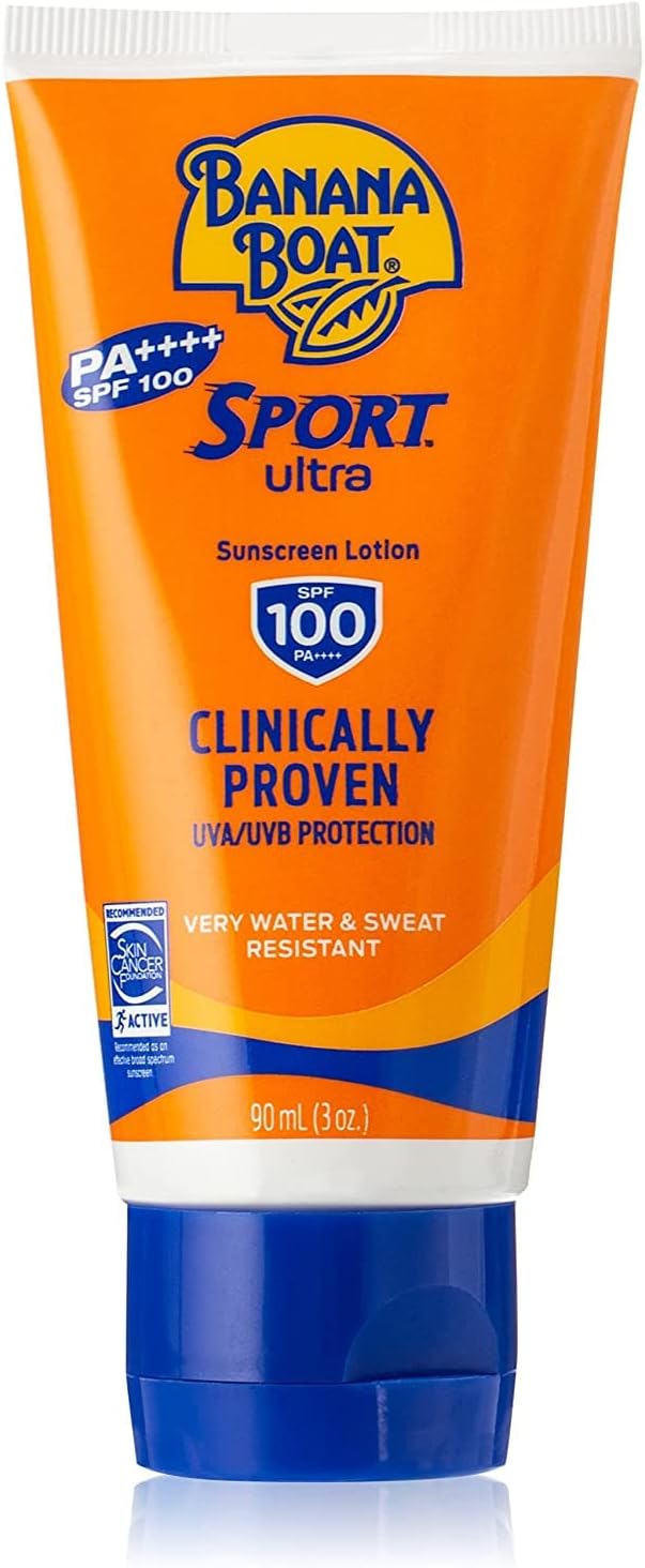 Sport Ultra Sunscreen Lotion-SPF100-UVA/UVB Protection-Clinically Proven- Very Water & Sweat Resistant-Lightweight-Non Greasy-Quick Absorption-Protection from Skinburn Damage-90ml