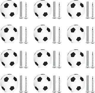 12 Pcs Football Knobs Handle Football Knobs Drawer Knobs Kids Airing Knobs for Dresser Cabinet Wardrobe Cupboard Home Kitchen Bathroom Wardrobe (12pcs)