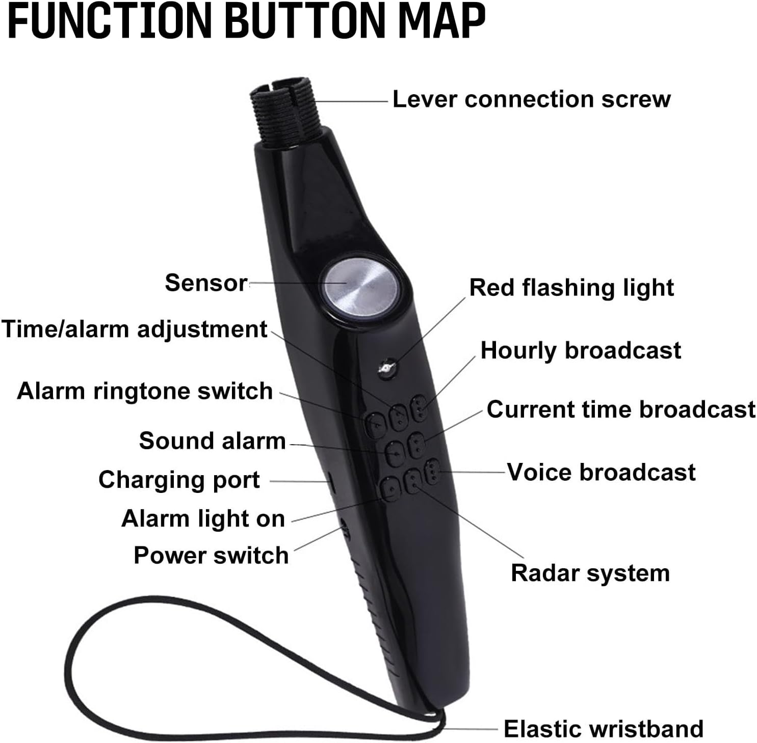 Intelligent Telescopic Blind Cane, Aluminum Alloy Reflective Blind Cane Walking Stick Obstacle Detection + Electronic Alarm Voice Guide Stick